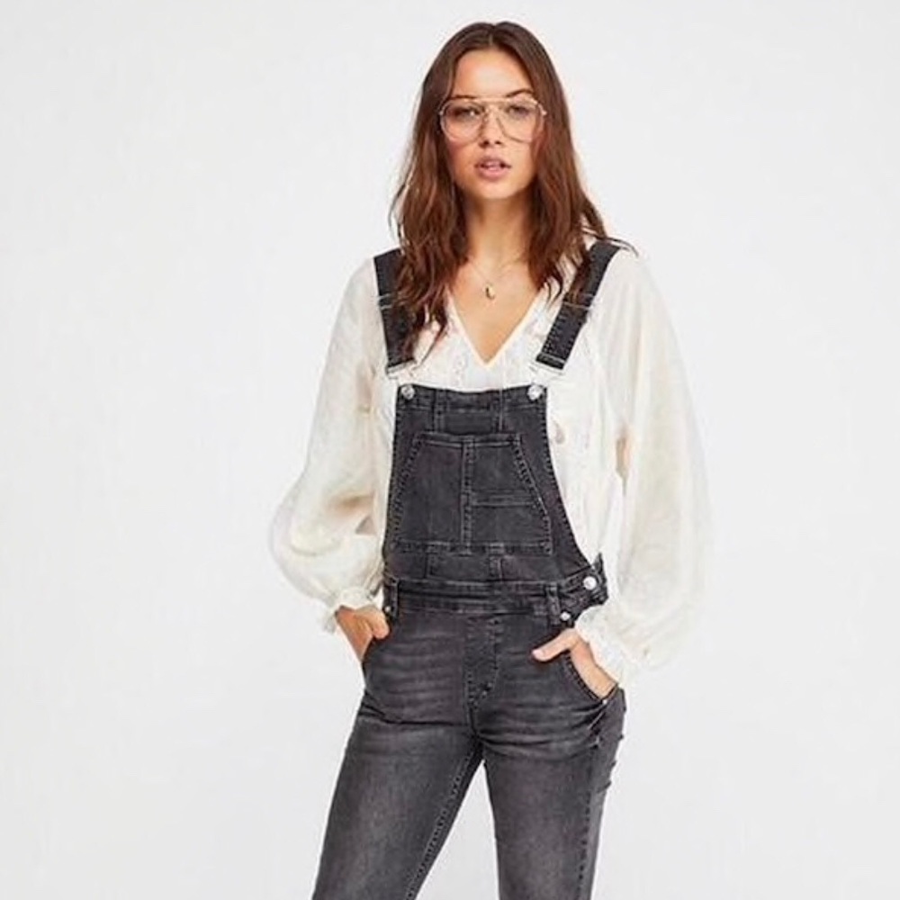 Free People Skinny Jean Overalls